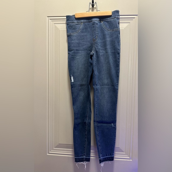 Spanx Women’s Distressed Denim Skinny Jean Leggings Small - Picture 4 of 14